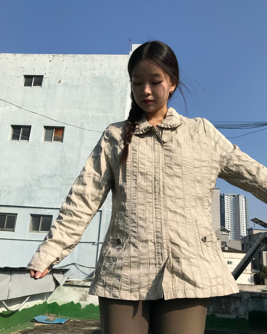 레이스 셔링 집업  상품이미지5