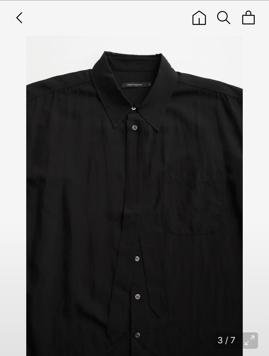 hatchingroom Tie Shirts 1/2 Washed Black 상품이미지3