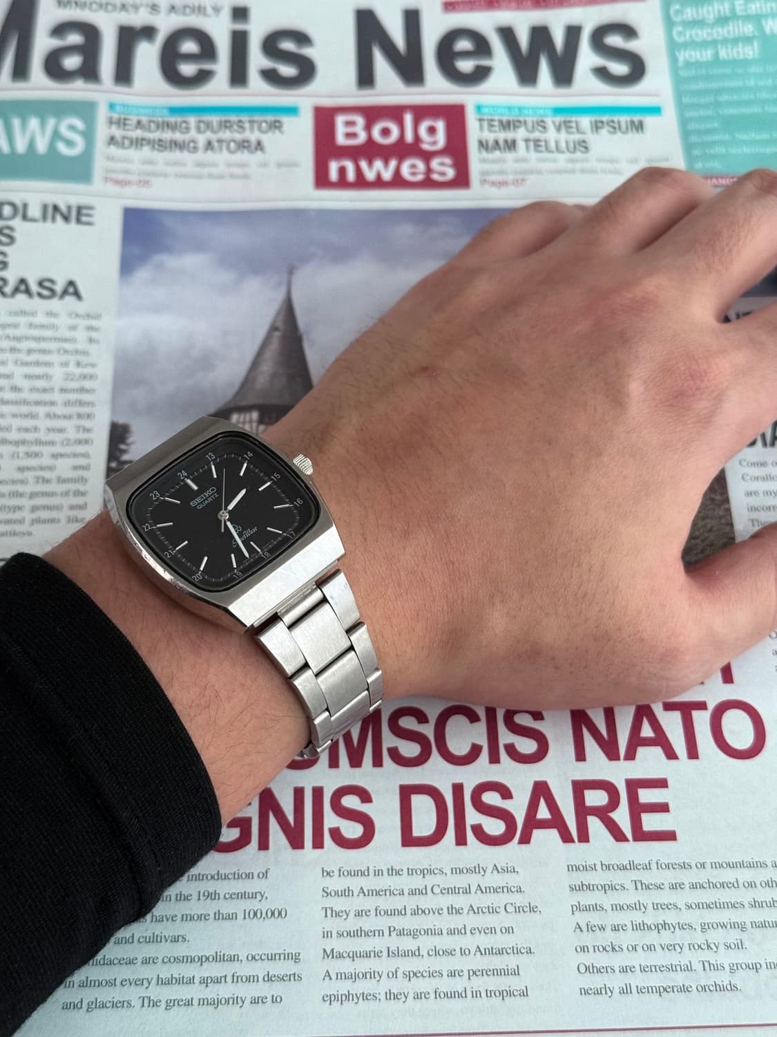 세이코 Seiko 쿼츠 실버웨이브 스퀘어 데이데이트 상품이미지4