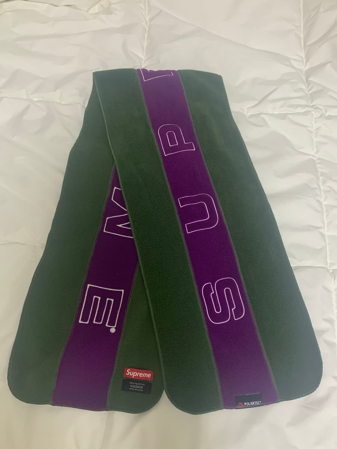 슈프림 폴라텍 머플러 스카프 퍼플그린 상품이미지3