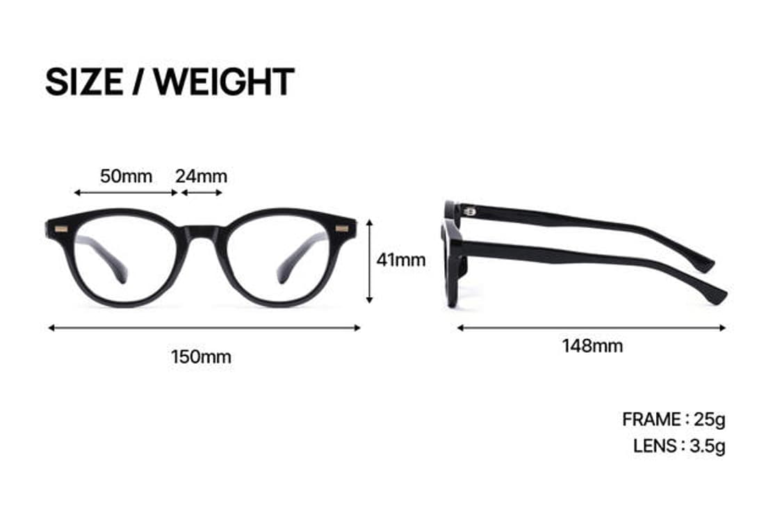 (유태오 안경) 한글안경 서울컬렉션 성수 블랙 안경테 상품이미지5