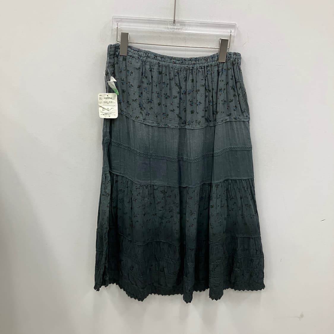 빈티지 모리 꽃무늬 플레어 코튼 롱 스커트 상품이미지2