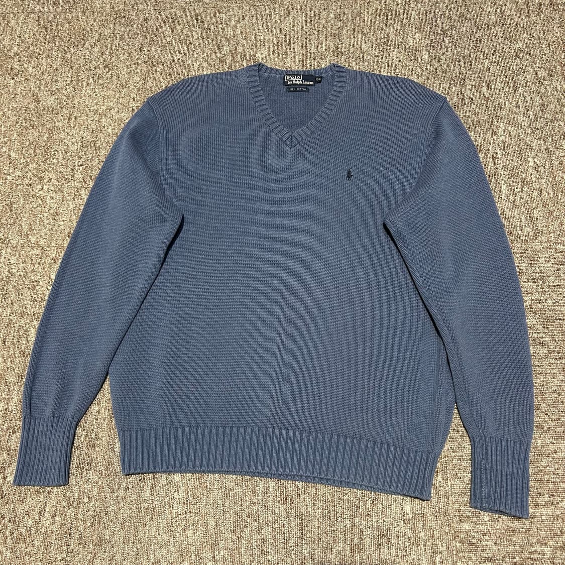 XL) 폴로 랄프로렌 블루컬러 헤비코튼 브이넥 니트 상품이미지1