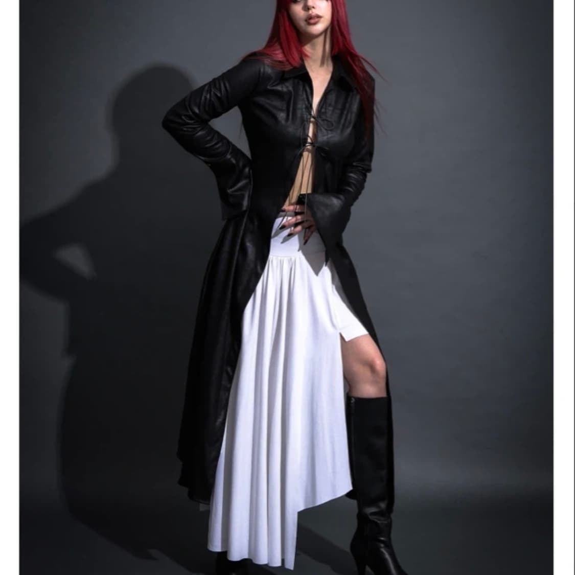 DARLING YOUR BAD MAXI LEATHER SHIRTS 상품이미지3