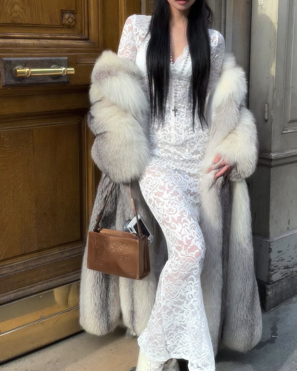 사가폭스 Full-Length Fox fur Coat 폭스 퍼 코트 상품이미지7