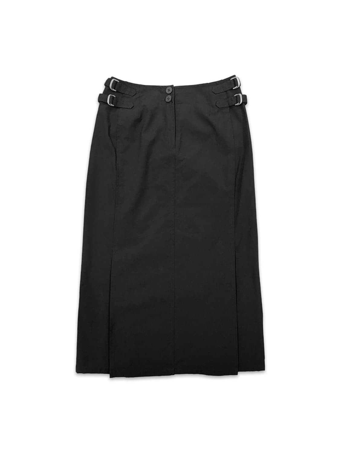 빈티지 Krizia 블랙 사이드 밸트 스트레이트 롱 스커트 상품이미지1