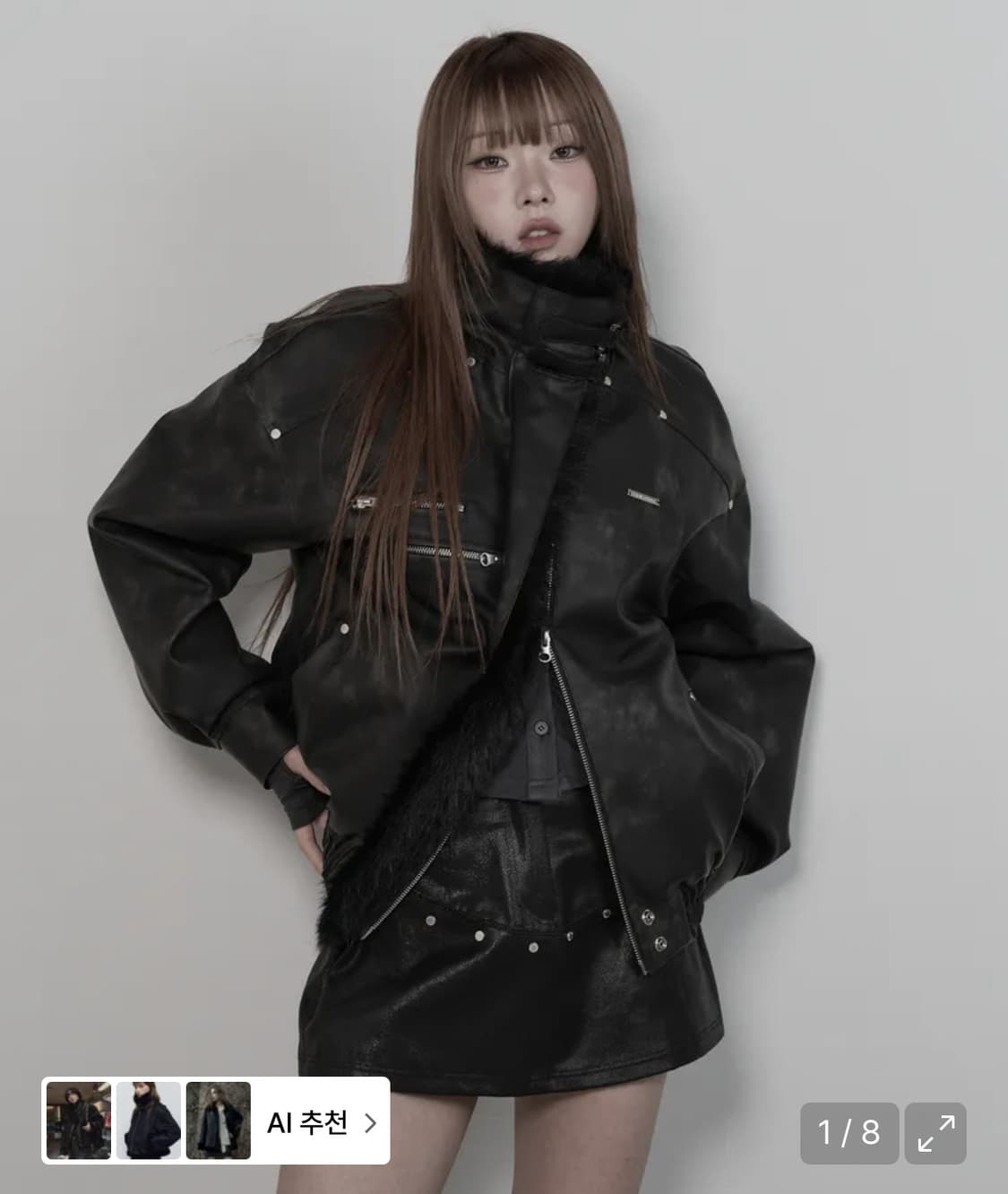 에트오소메 무스탕 블랙 새상품 상품이미지1