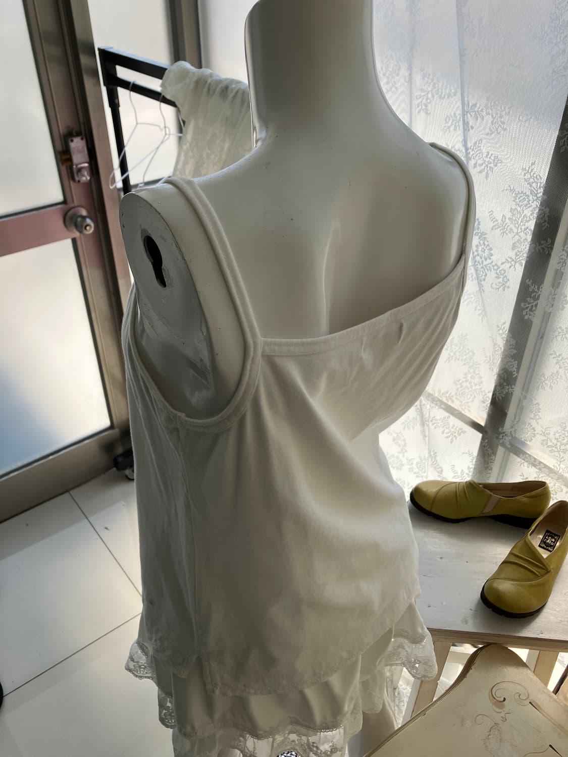 white crochet mori strap sleeveless 상품이미지2