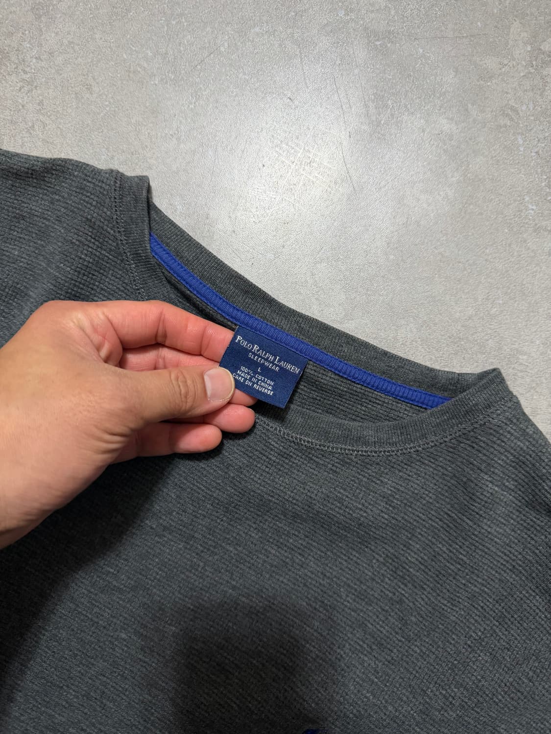 00s 랄프로렌폴로  딥그레이 와플코튼 빈티지 롱슬리브 티셔츠  109s 상품이미지3