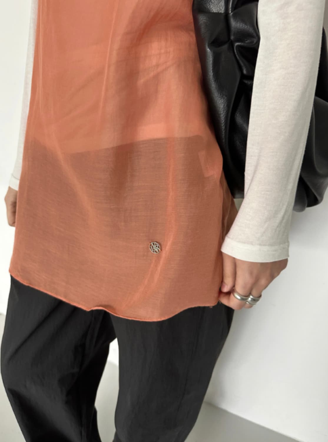 Seethrough Layered Onepiece (Orange) 상품이미지3