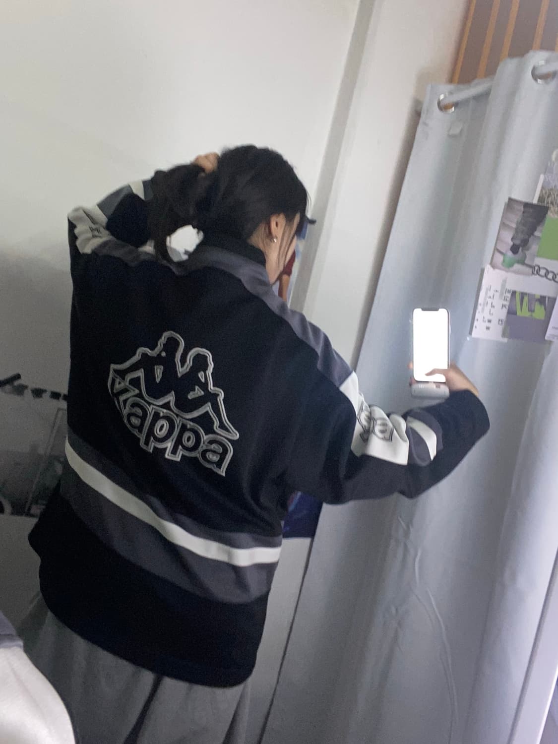 카파 블랙 그레이 백로고 져지 XL 상품이미지3