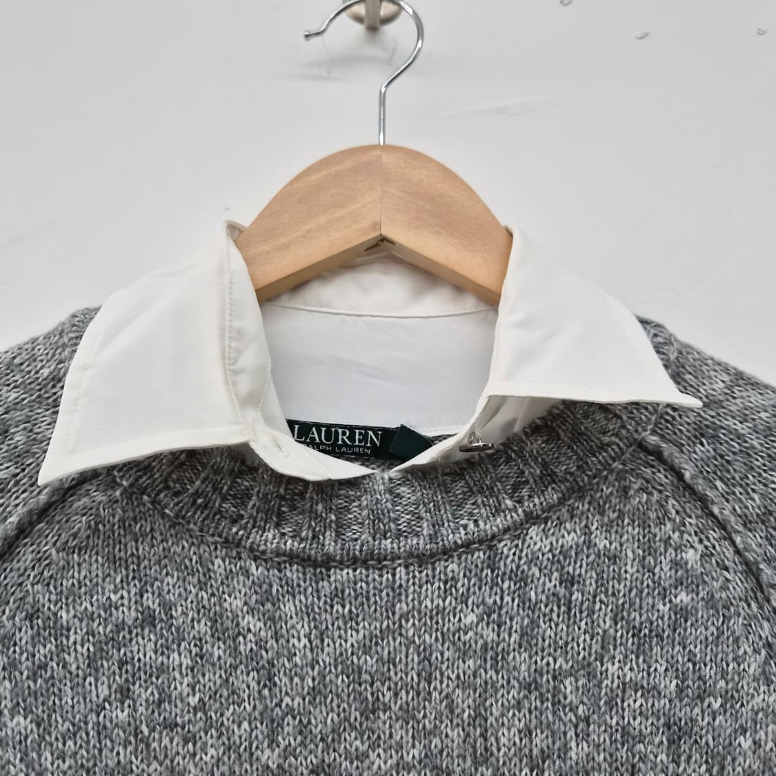 폴로 랄프로렌 회색 레이어드 스타일 니트 남성 XS 상품이미지4