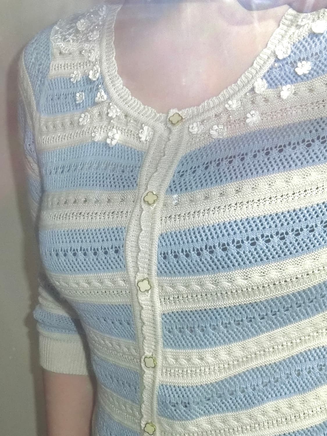 일본 빈티지 astoria odier 라떼갸루 페어리 베이비 블루 가디건 상품이미지3