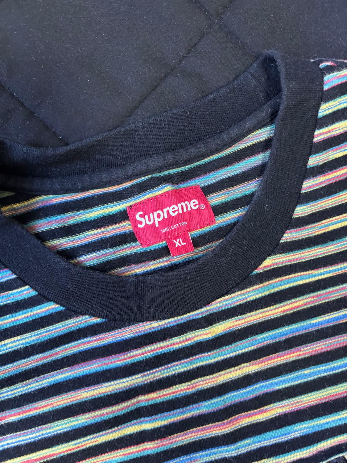 슈프림 스태틱 스트라이프 반팔티셔츠 XL 상품이미지4