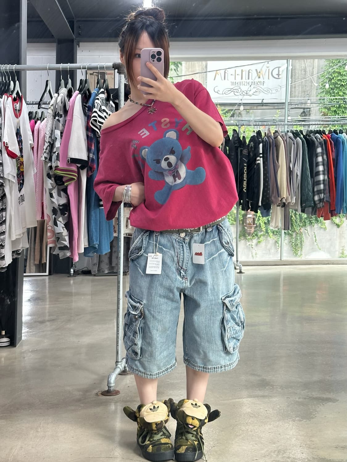 히스테릭글래머 퍽베어 반팔티셔츠 상품이미지1