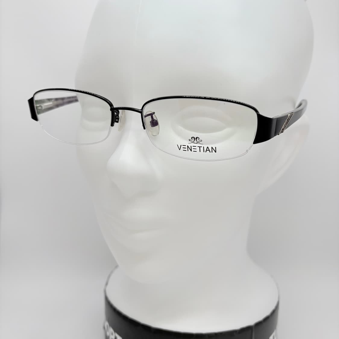 VENETIAN 블랙 직사각 반무테  상품이미지6