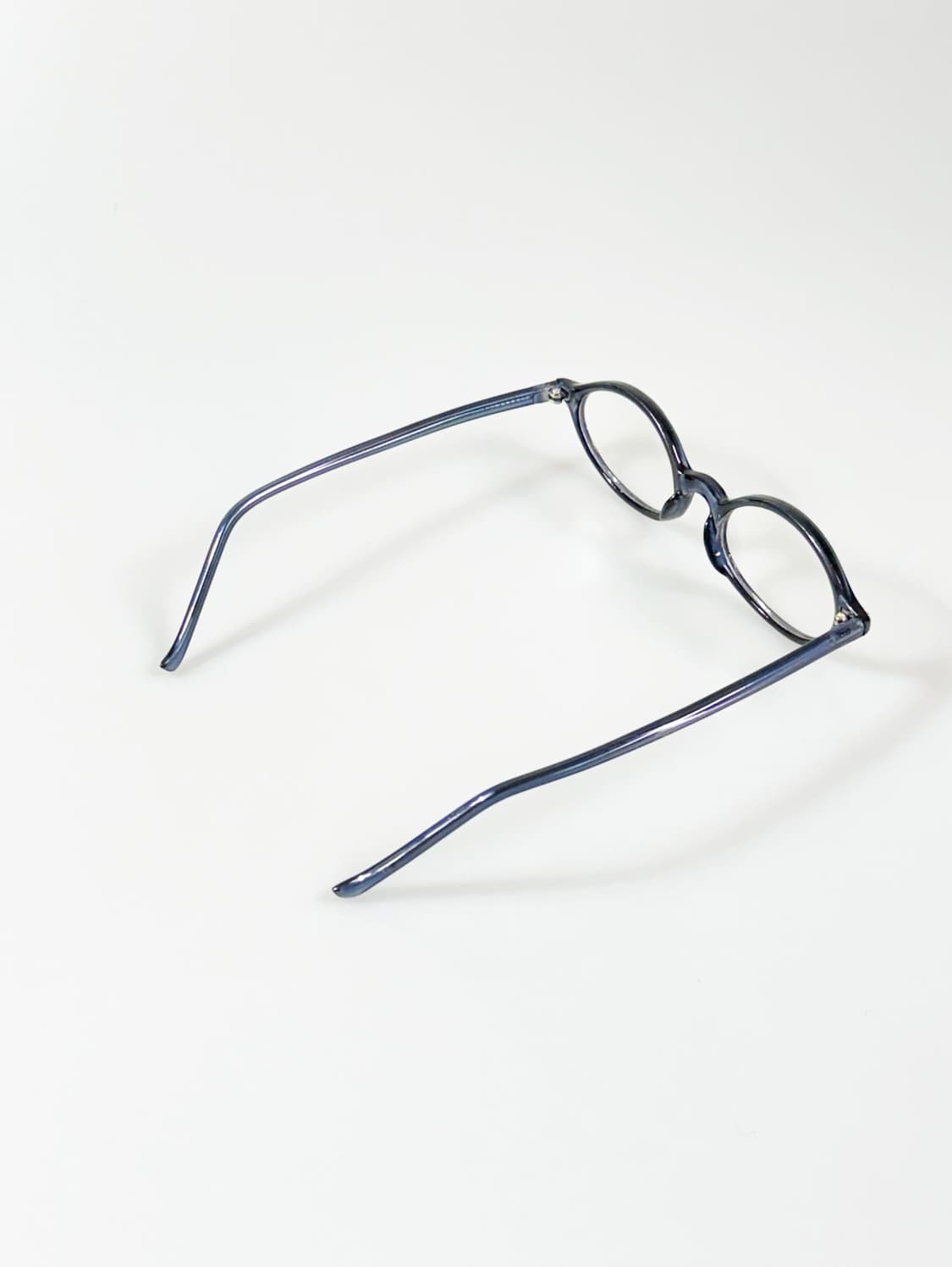 90s 뿔테 네이비 블루 오벌 프레임 빈티지 안경 상품이미지4