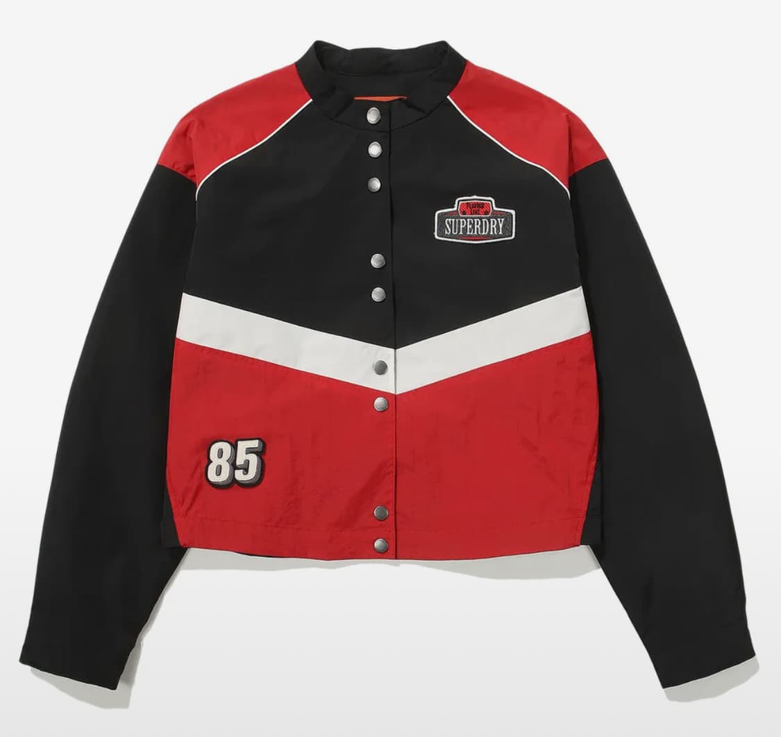 슈퍼드라이 나일론 레이싱 크롭 자켓 레드 상품이미지1