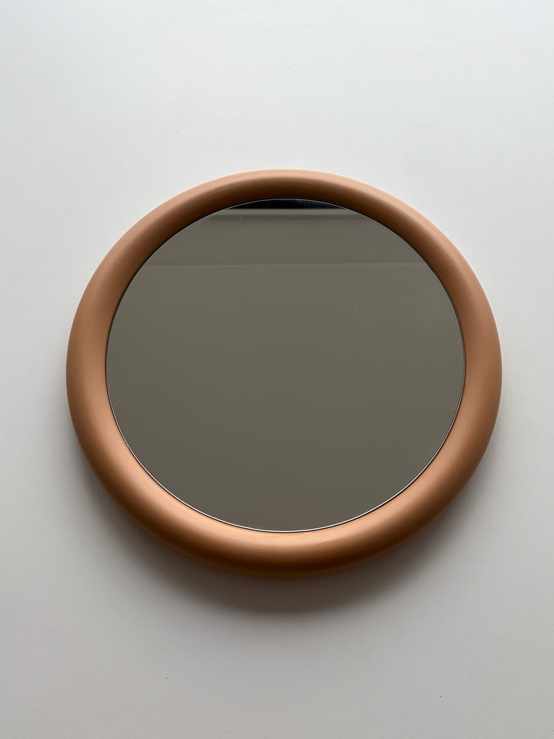 90s 빈티지 라운드 시멘트 브라운 컬러 원형 거울 상품이미지2