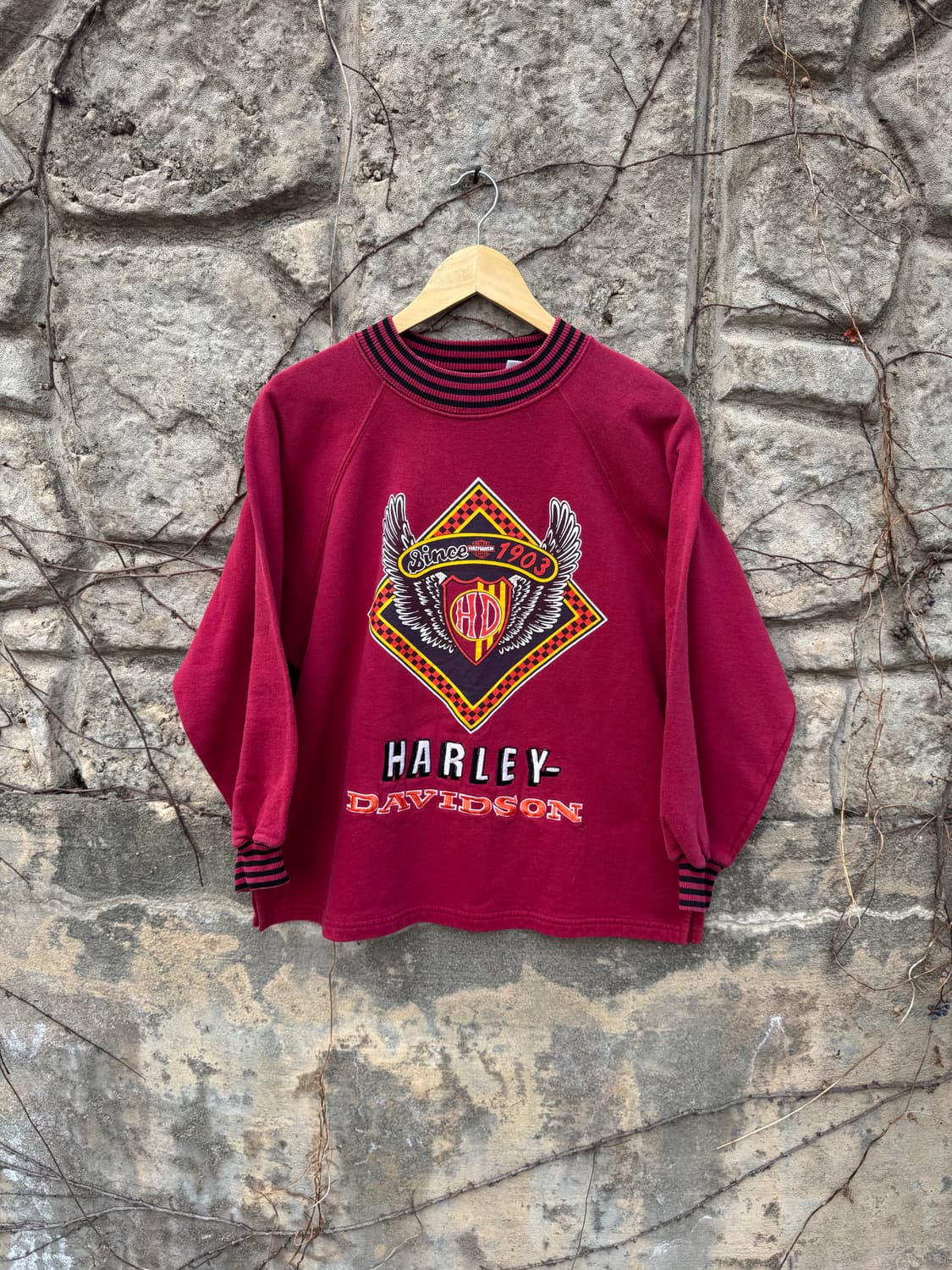 할리데이비슨 빈티지 레어패턴 자수 롱슬리브 스웻셔츠 맨투맨 L 상품이미지1