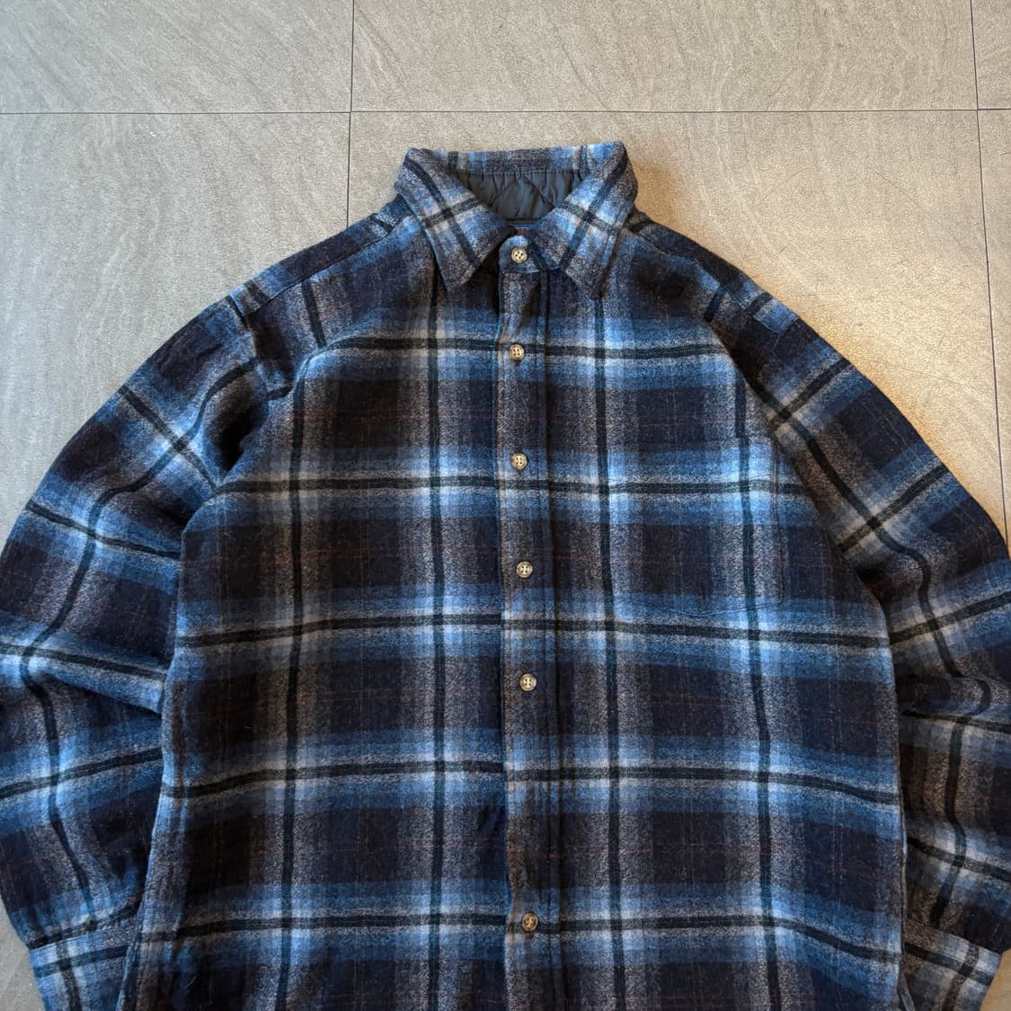 80년대 미국 생산 펜들턴 체크 울 셔츠  상품이미지3