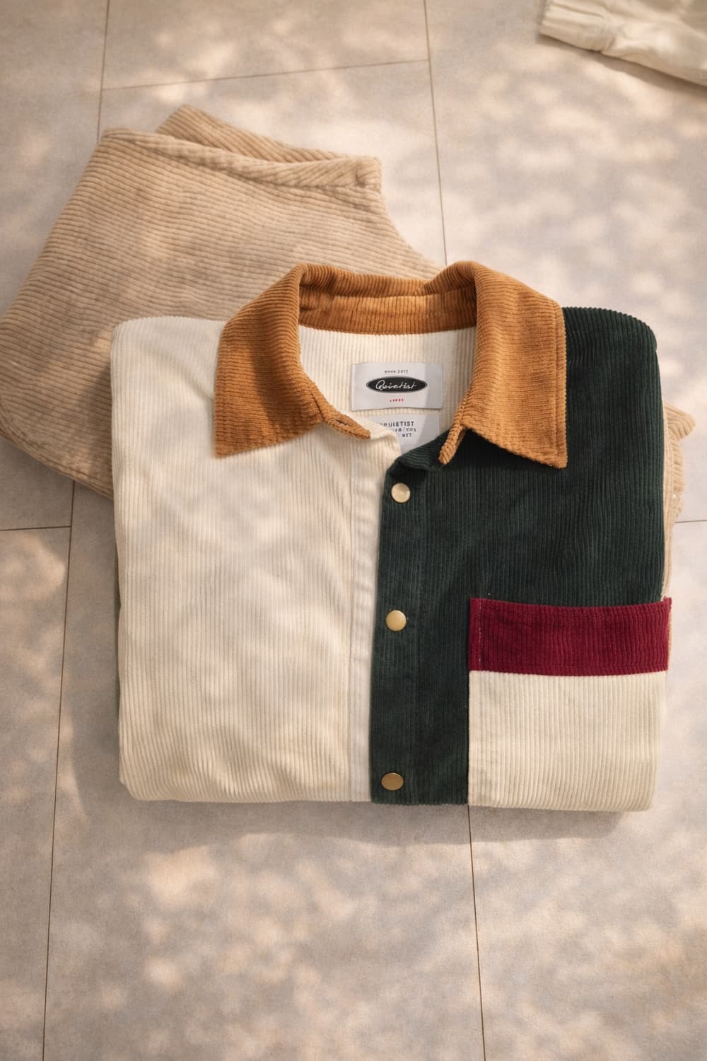 콰이어티스트(QUIETIST) 코듀로이 컬러 블록 셔츠 자켓 (L) 상품이미지3