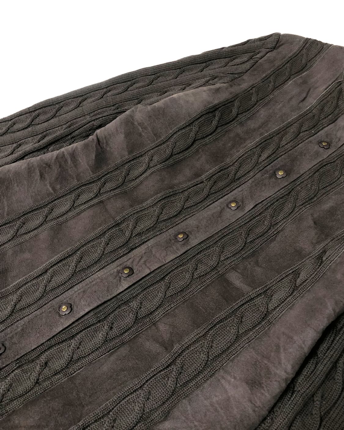 vintage 니트&가죽 롱 자켓  상품이미지6