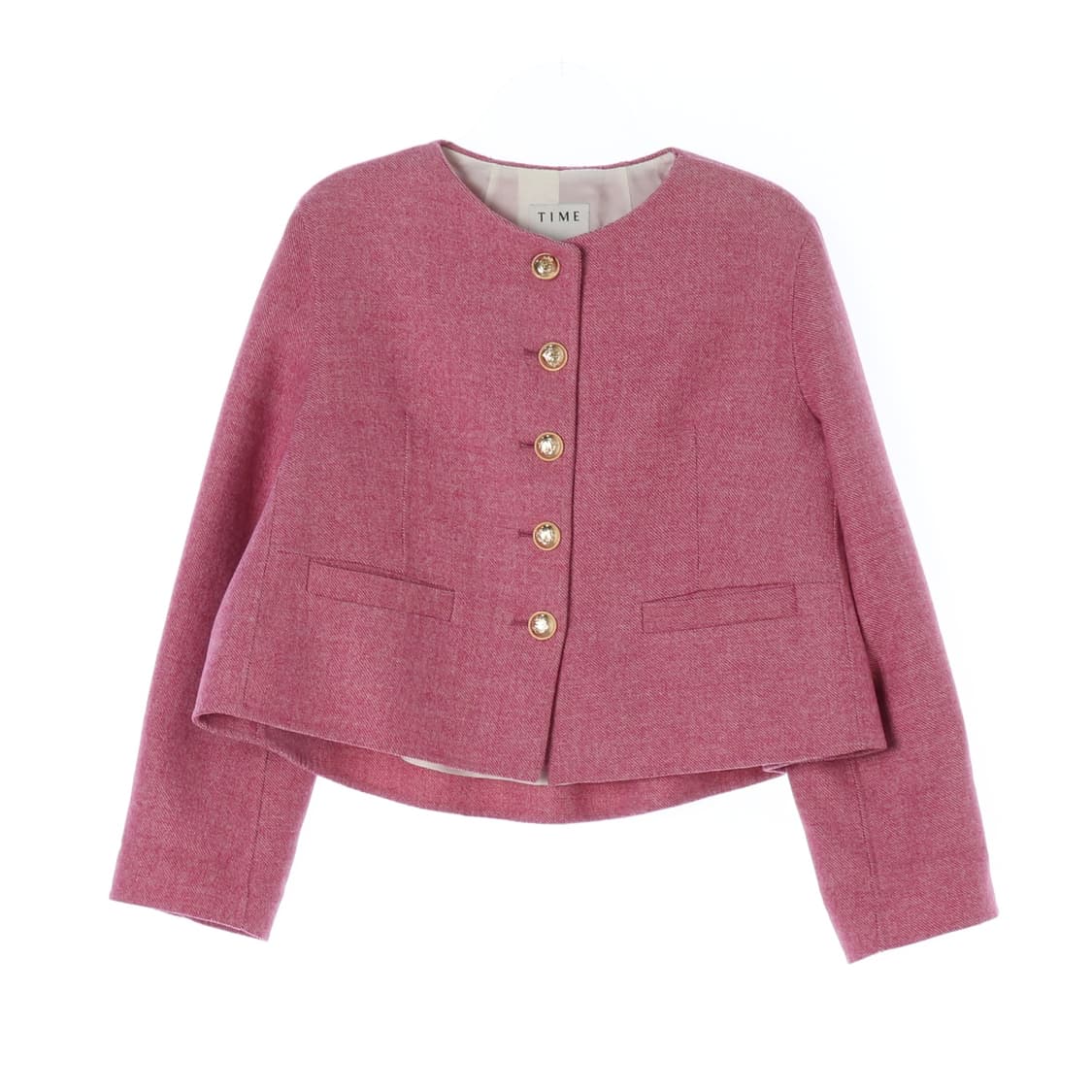 [S]타임 울100% 핑크 라운드 오버핏 A라인 재킷
 상품이미지1