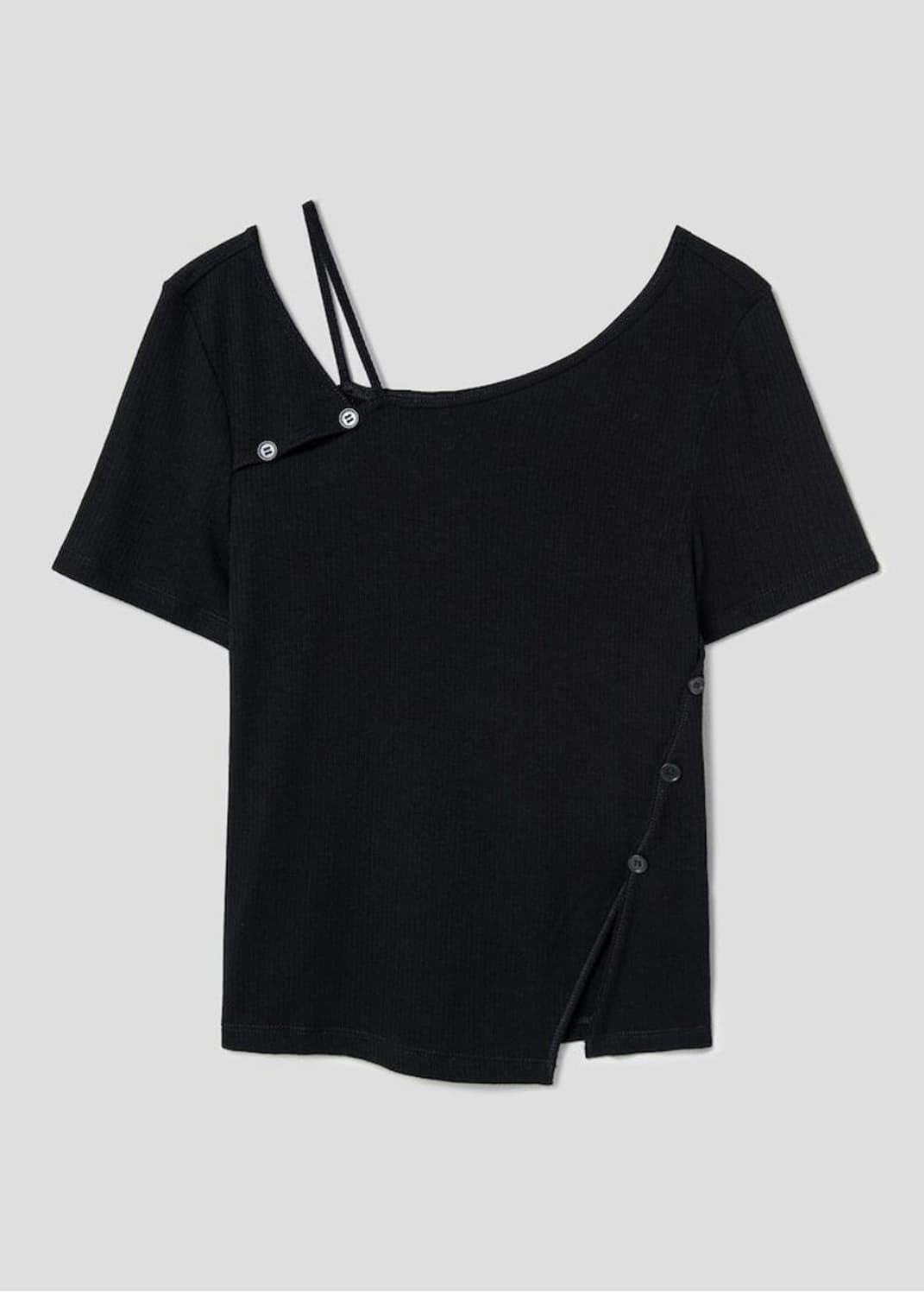 에잇세컨즈 골지 절개 반소매 티셔츠 상품이미지1