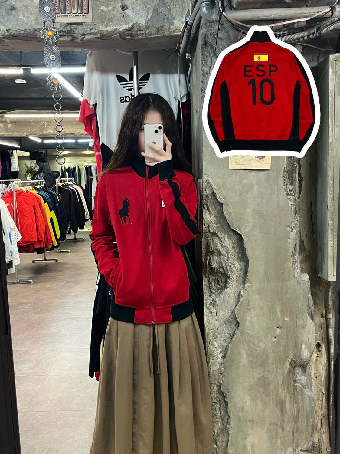 폴로 랄프로렌 빅포니 스페인 스웻 집업 자켓 레드 S #csz1987 상품이미지1