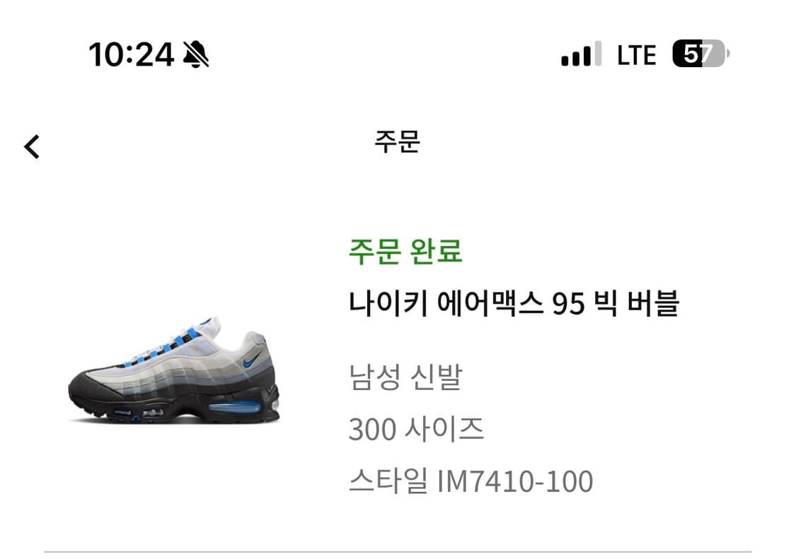 (300, 새 제품) 나이키 에어맥스95 쿨그레이 블루스파크 상품이미지2