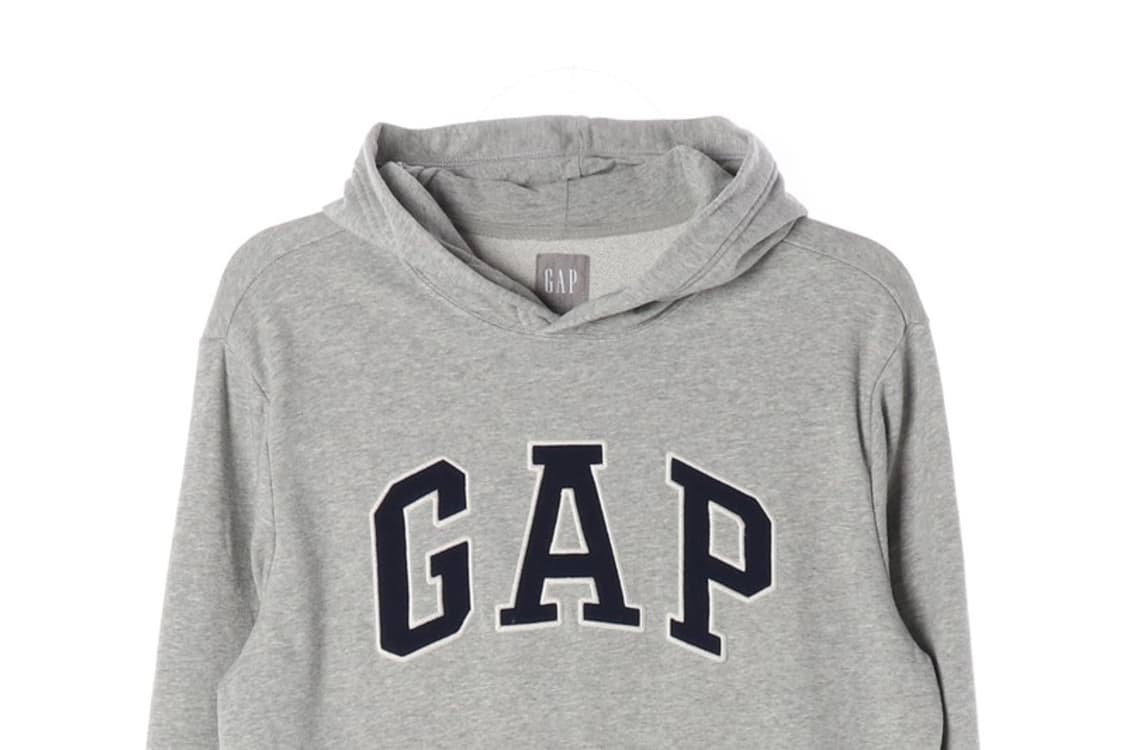 GAP 네이비 아치 로고 그레이 후드티 S 상품이미지3