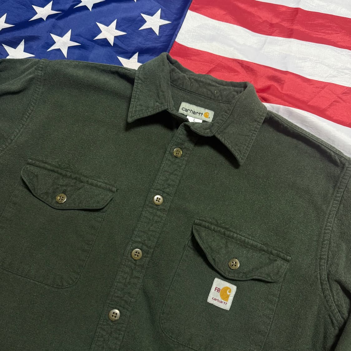 carhartt 칼하트 리메이크 워크 울 셔츠  - no,1 상품이미지3