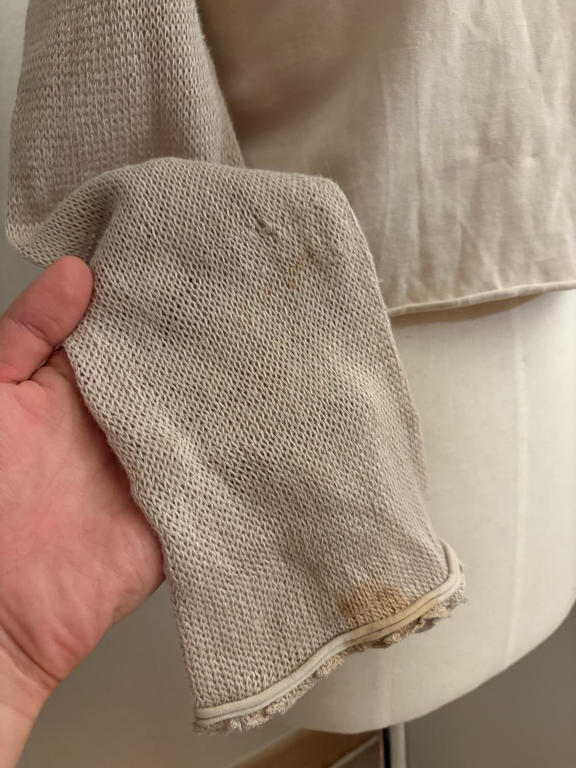 Knit mixed jersey cardigan 상품이미지5