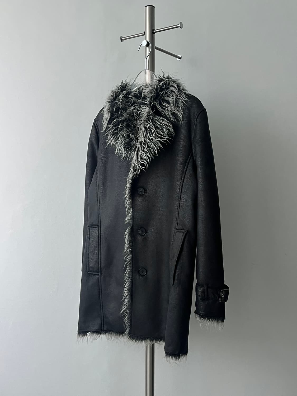 Faux Shearling Leather Coat 상품이미지5