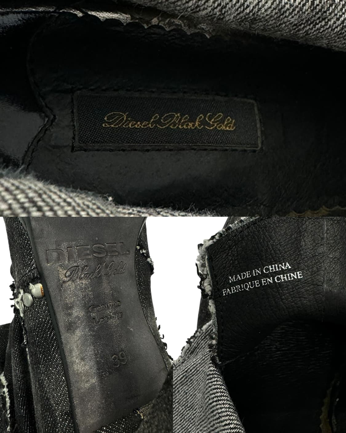 디젤 블랙골드 롤업 데님 힐 부츠 상품이미지10