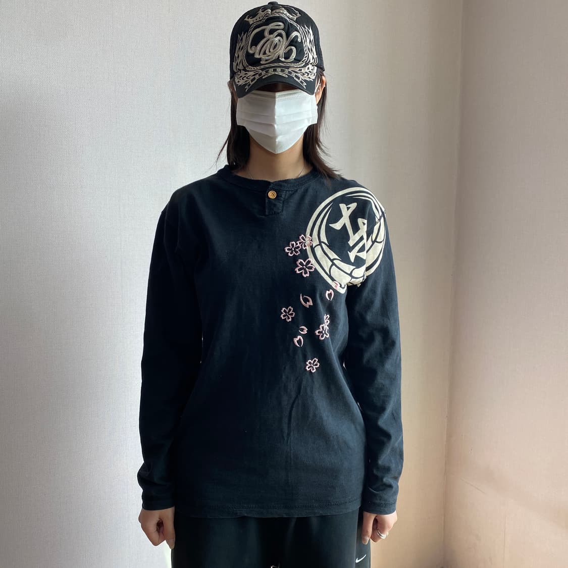 크롭 헤드 드래곤 & 사쿠라 롱 슬리브 상품이미지2