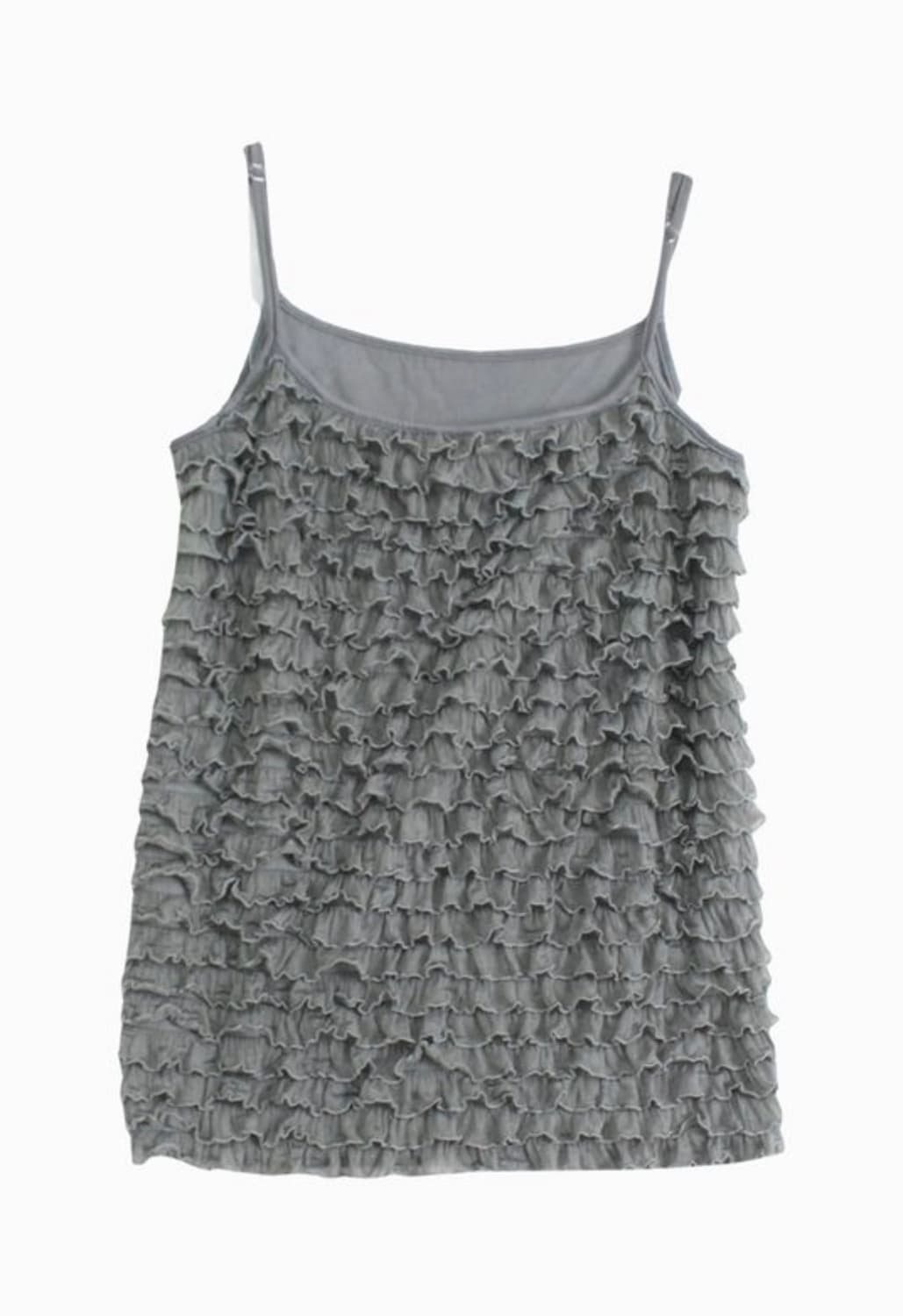 그레이 프릴 끈나시 탑 상품이미지1