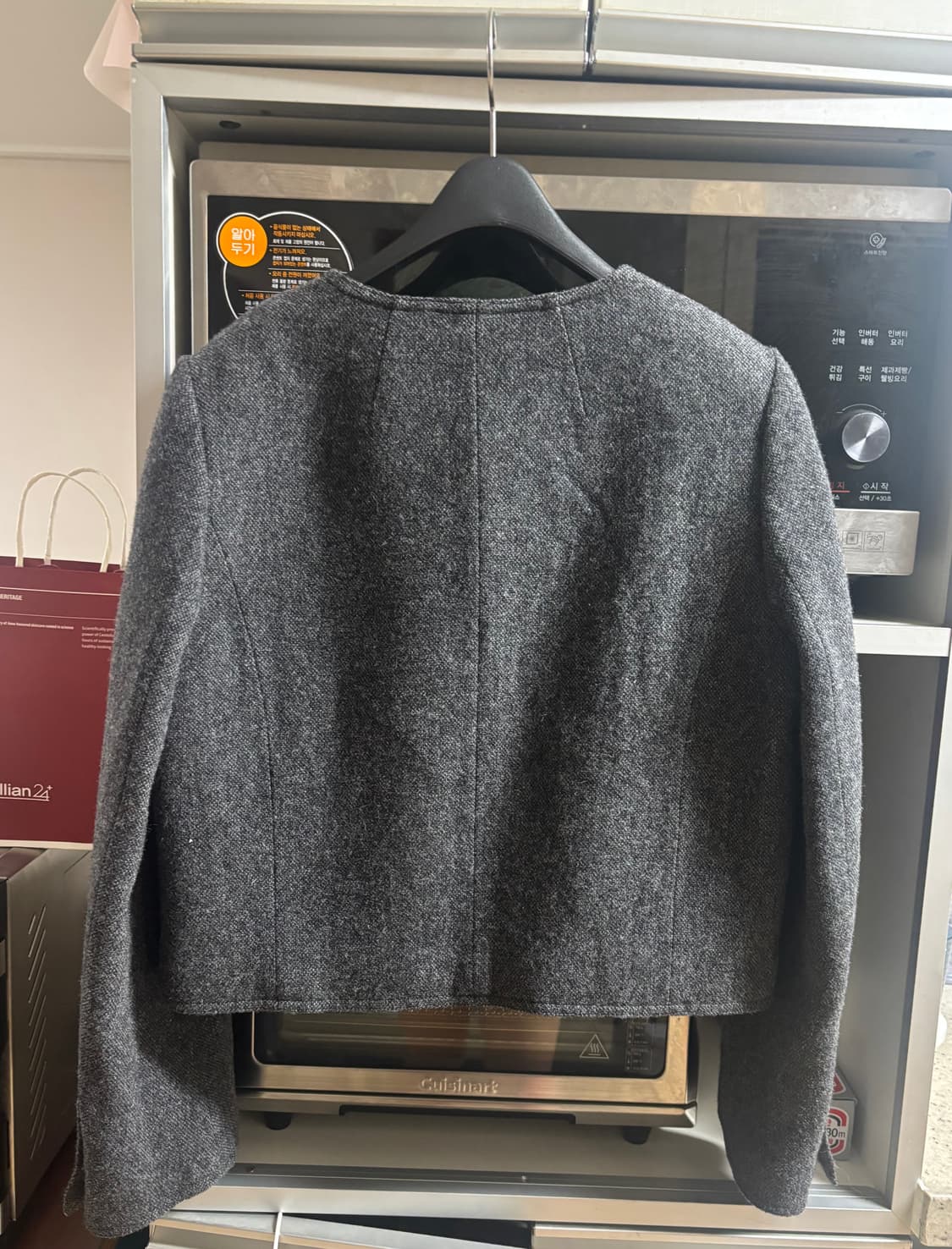 룩캐스트 베이비 알파카 트위드 자켓 차콜 S(안감누빔O) 정가 268,0 상품이미지6