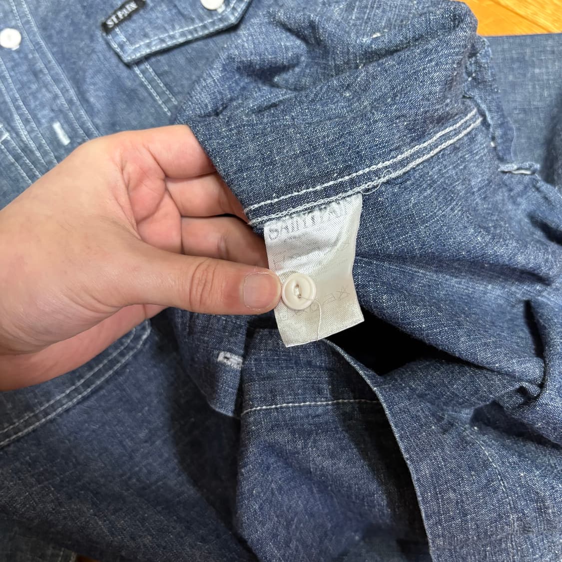 M 세인트페인 진청 투포켓 데님셔츠 상품이미지4