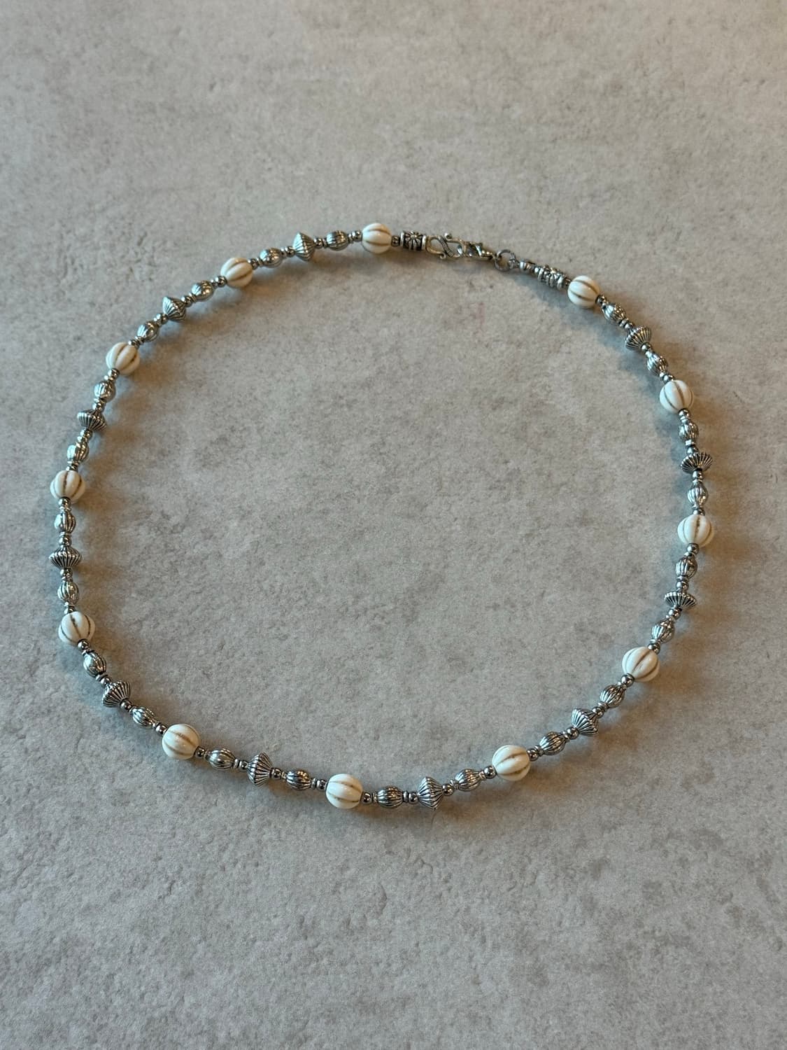 산호 호박석 실버 포인트 레이어드 목걸이 상품이미지1