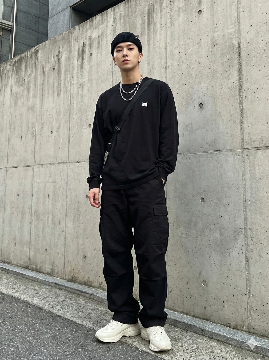 브라운브레스 롱 슬리브 블랙 티셔츠_XL 상품이미지1