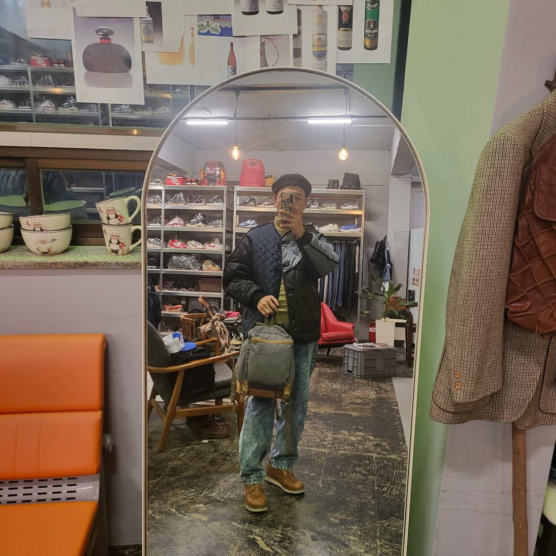 90s 헤드 레더 패치 빈티지 백팩 상품이미지2