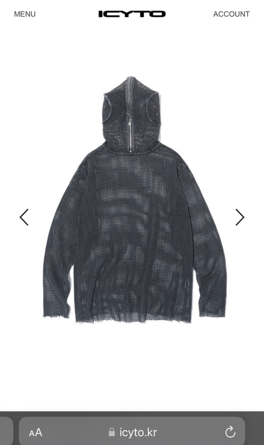 ICYTO 아이시토 메쉬 집 후디 상품이미지2