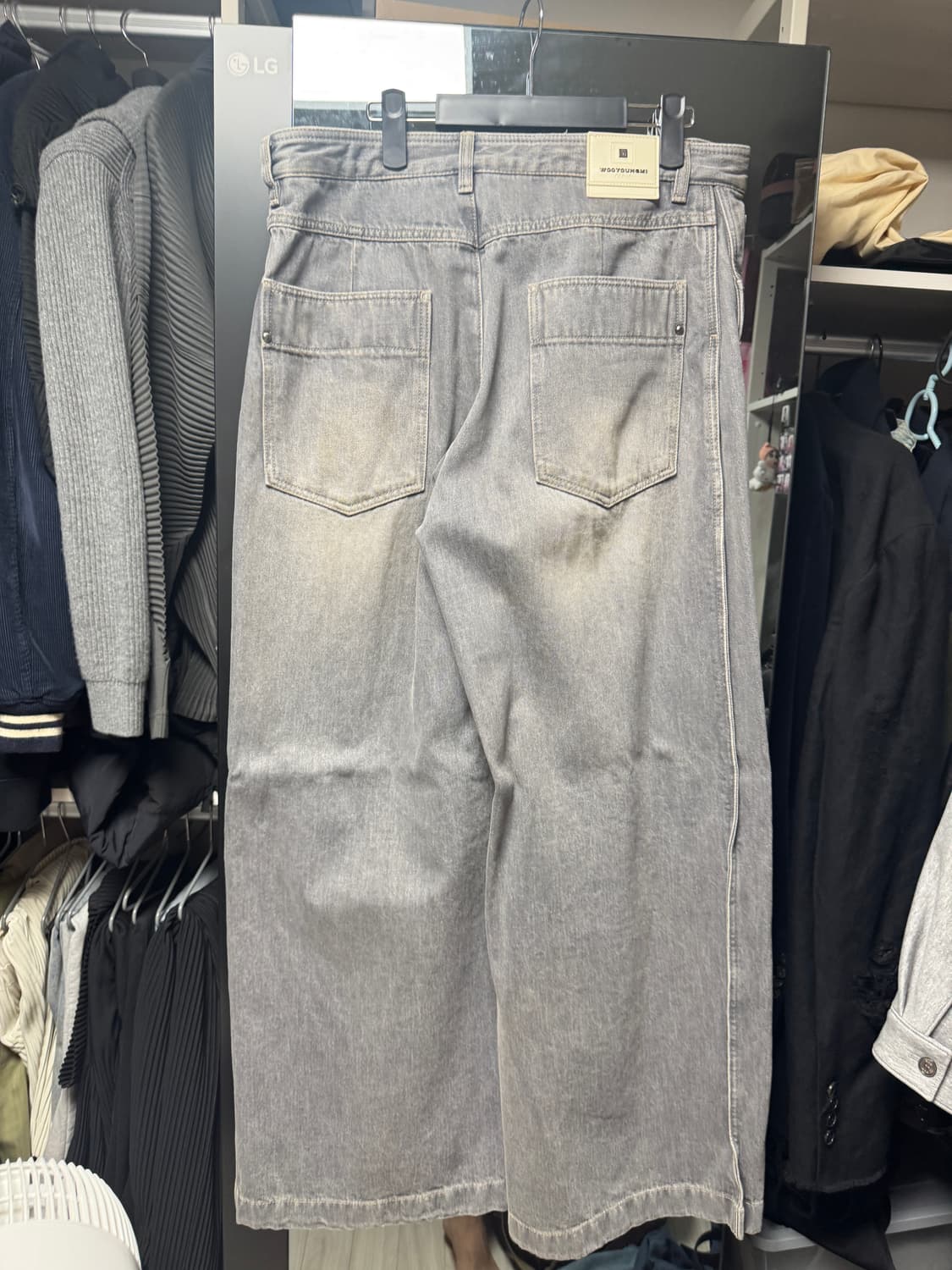 우영미 그레이 와이드 투턱데님 50사이즈 상품이미지4