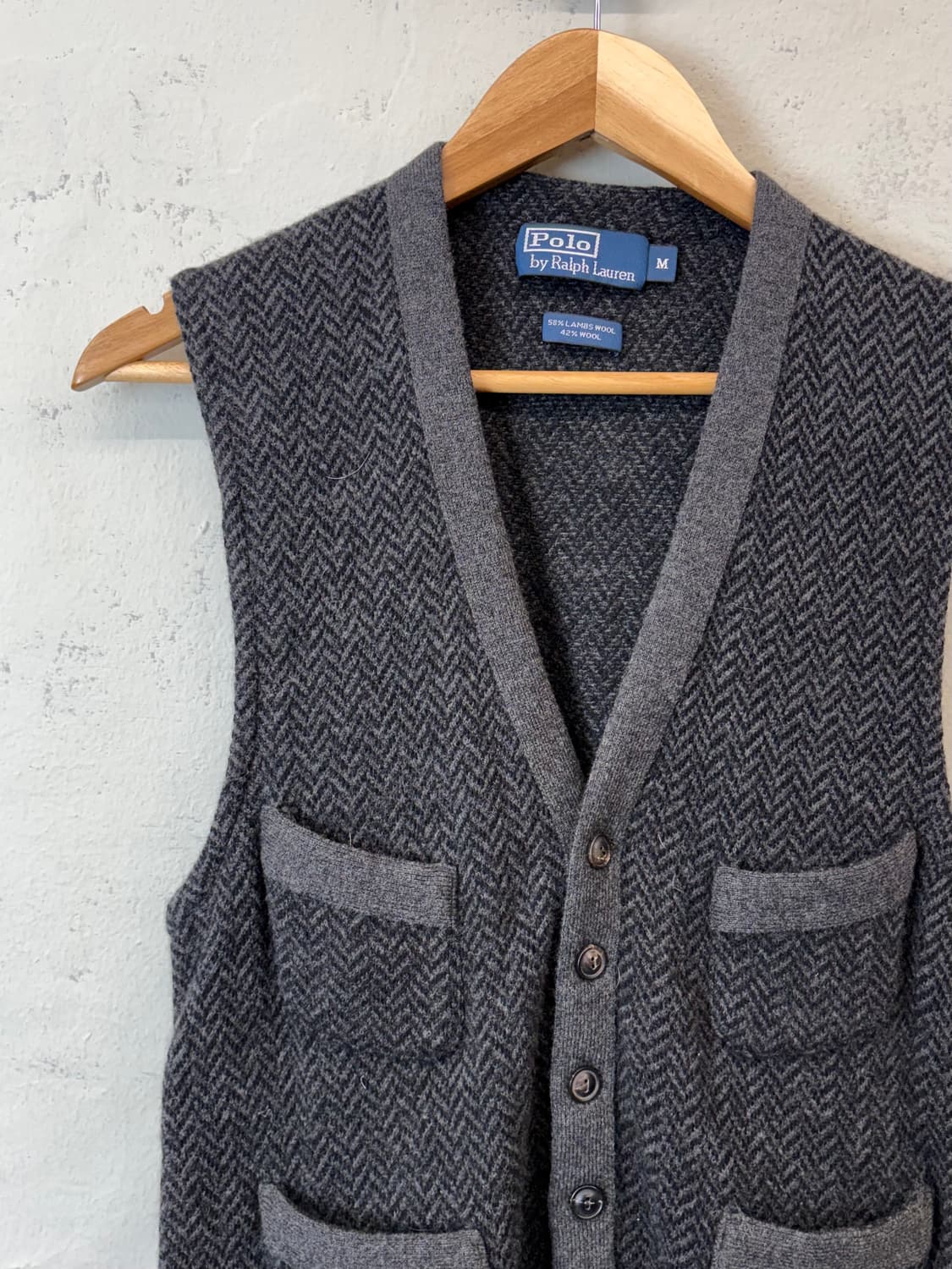 폴로랄프로렌 빈티지 울 헤링본 니트 베스트 상품이미지5