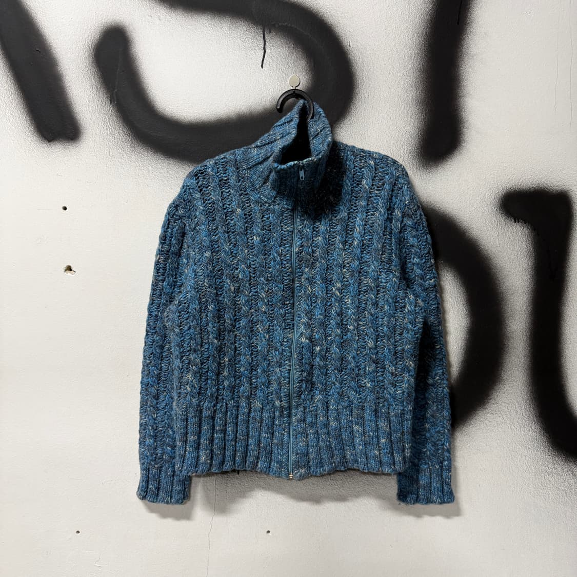 VTG 빈티지 하이넥 크롭 집업 니트 자켓 상품이미지1