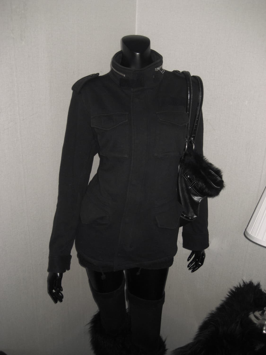 COMME CA ISM 콤사이즘 블랙 포켓 하이넥 투지퍼 집업 자켓 상품이미지5