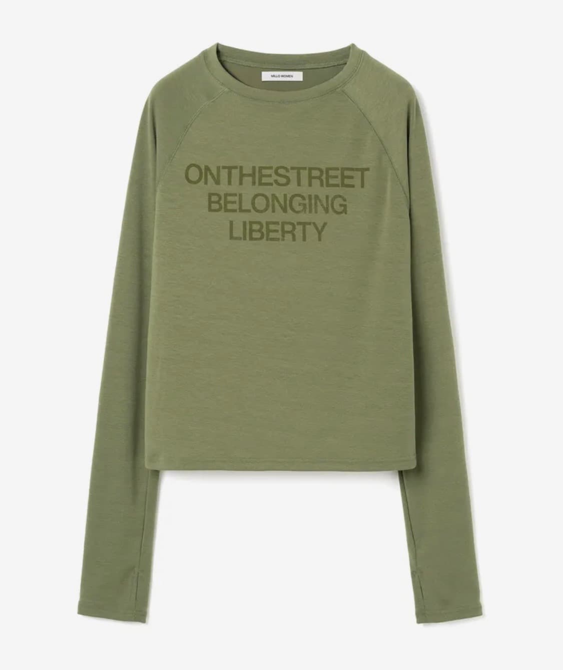 밀로 우먼 홀 래글런 티셔츠 그린 상품이미지3