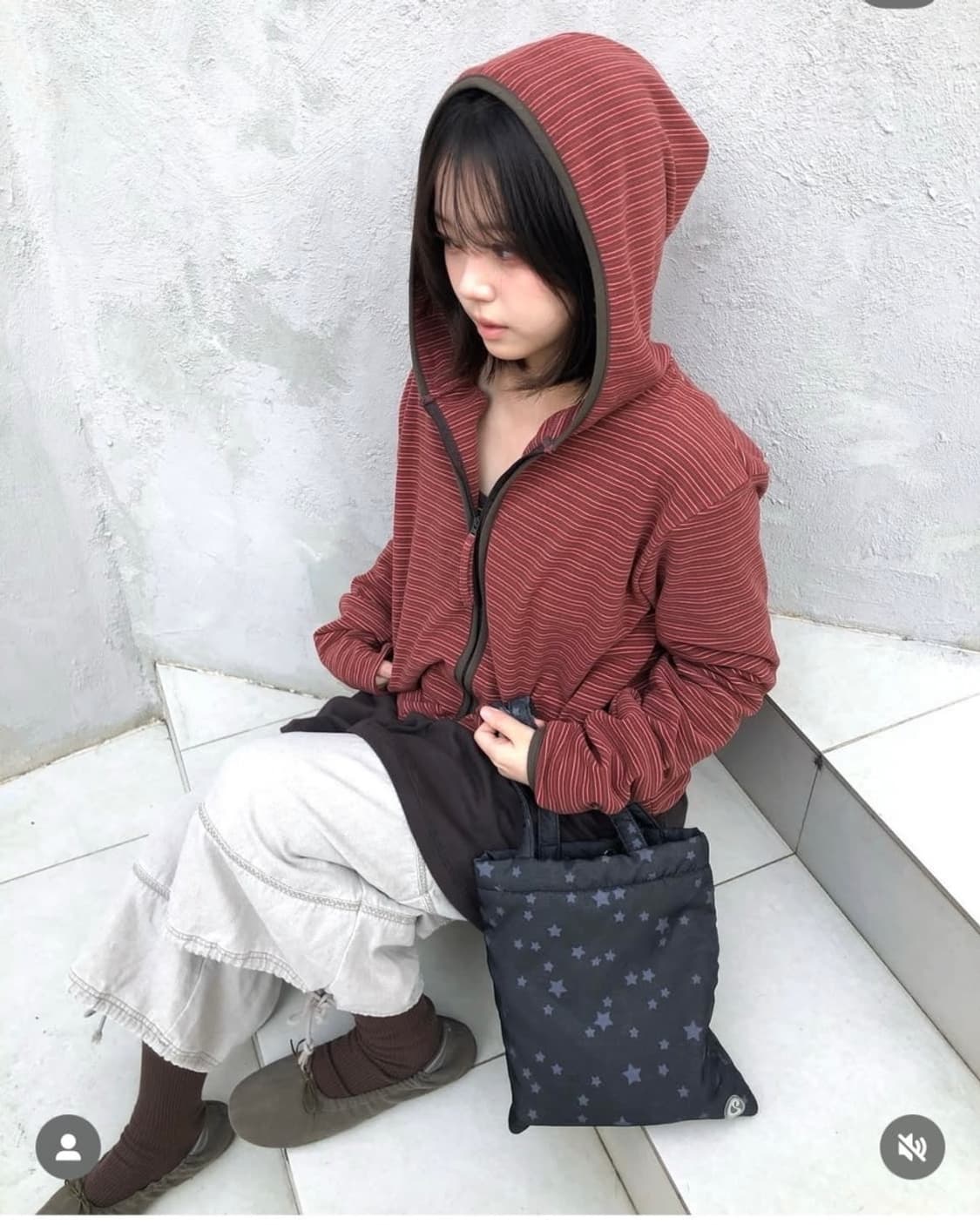 코이세이오 스트라이프 플리스 후드집업 레드 상품이미지3